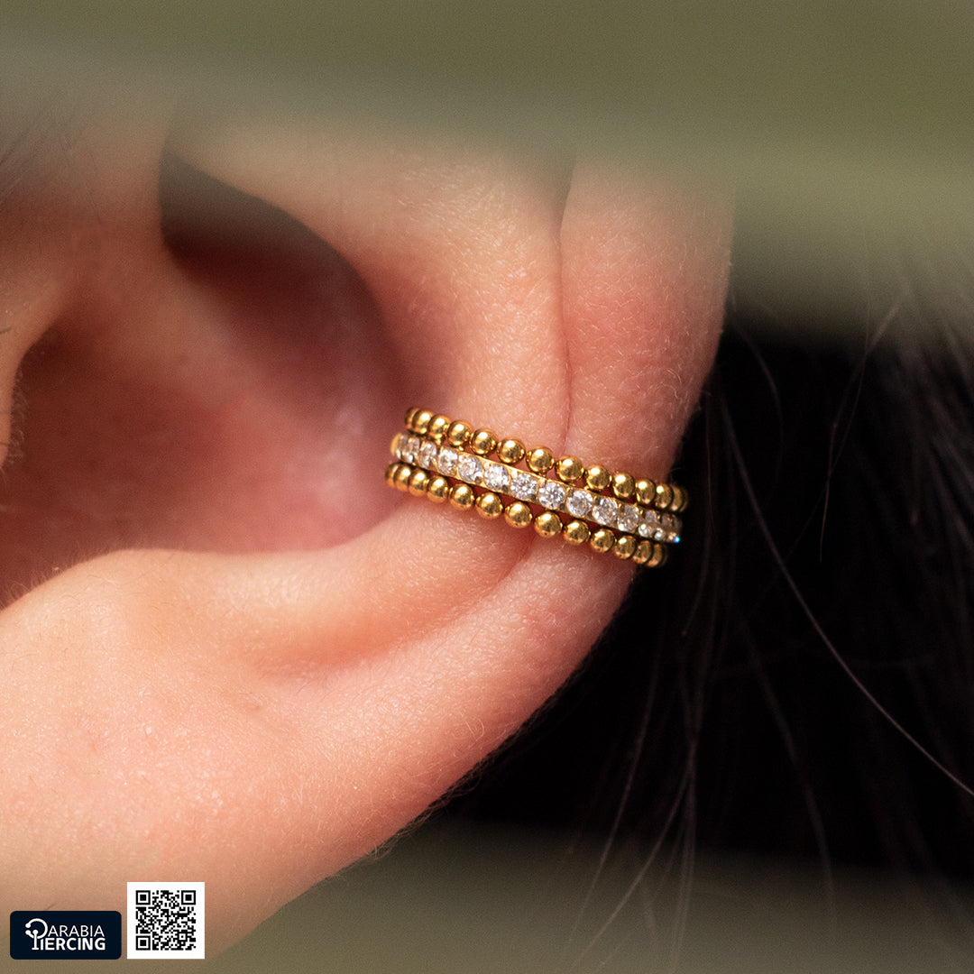 Beaded Crystal Clicker Hoop