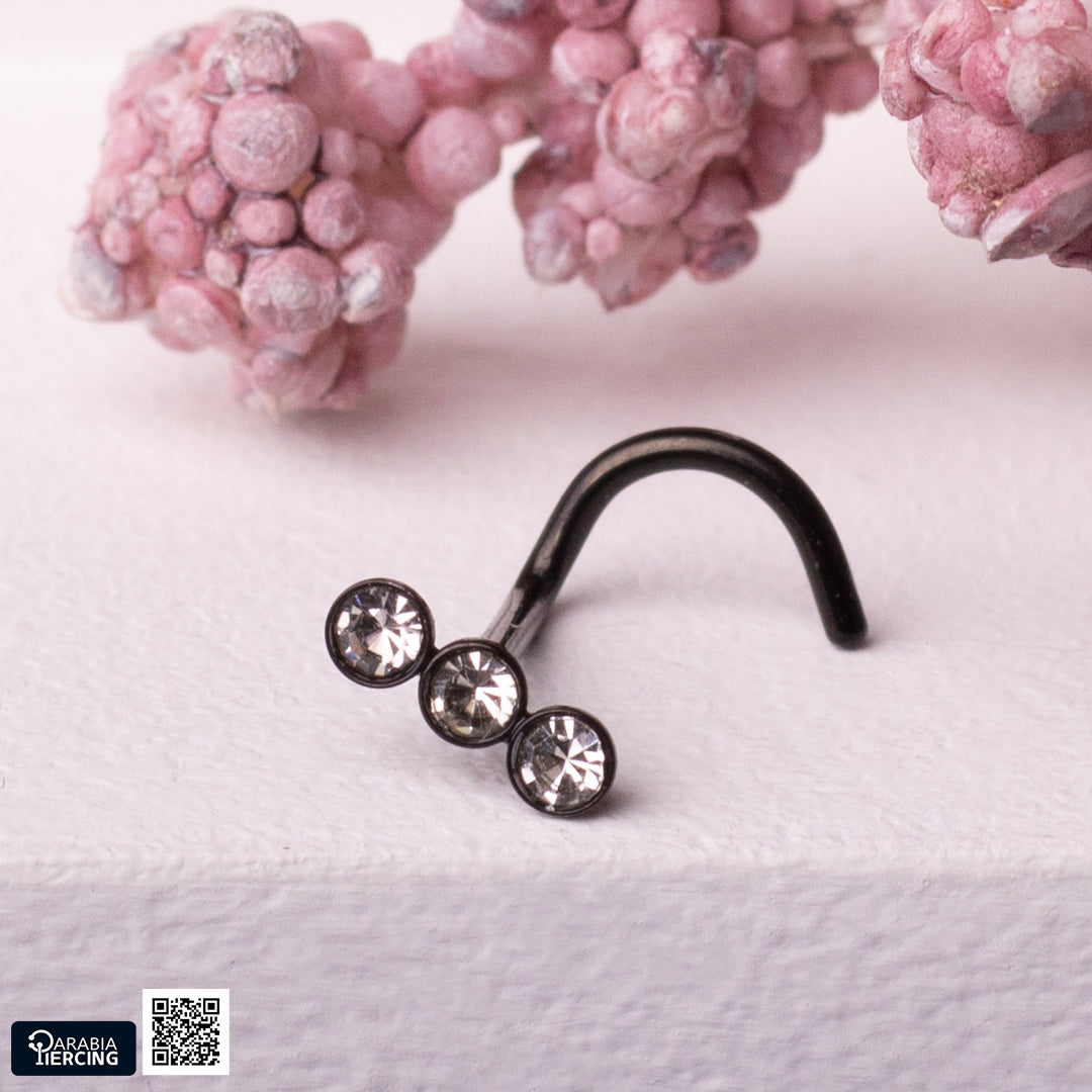 Triple Crystal Nose Stud