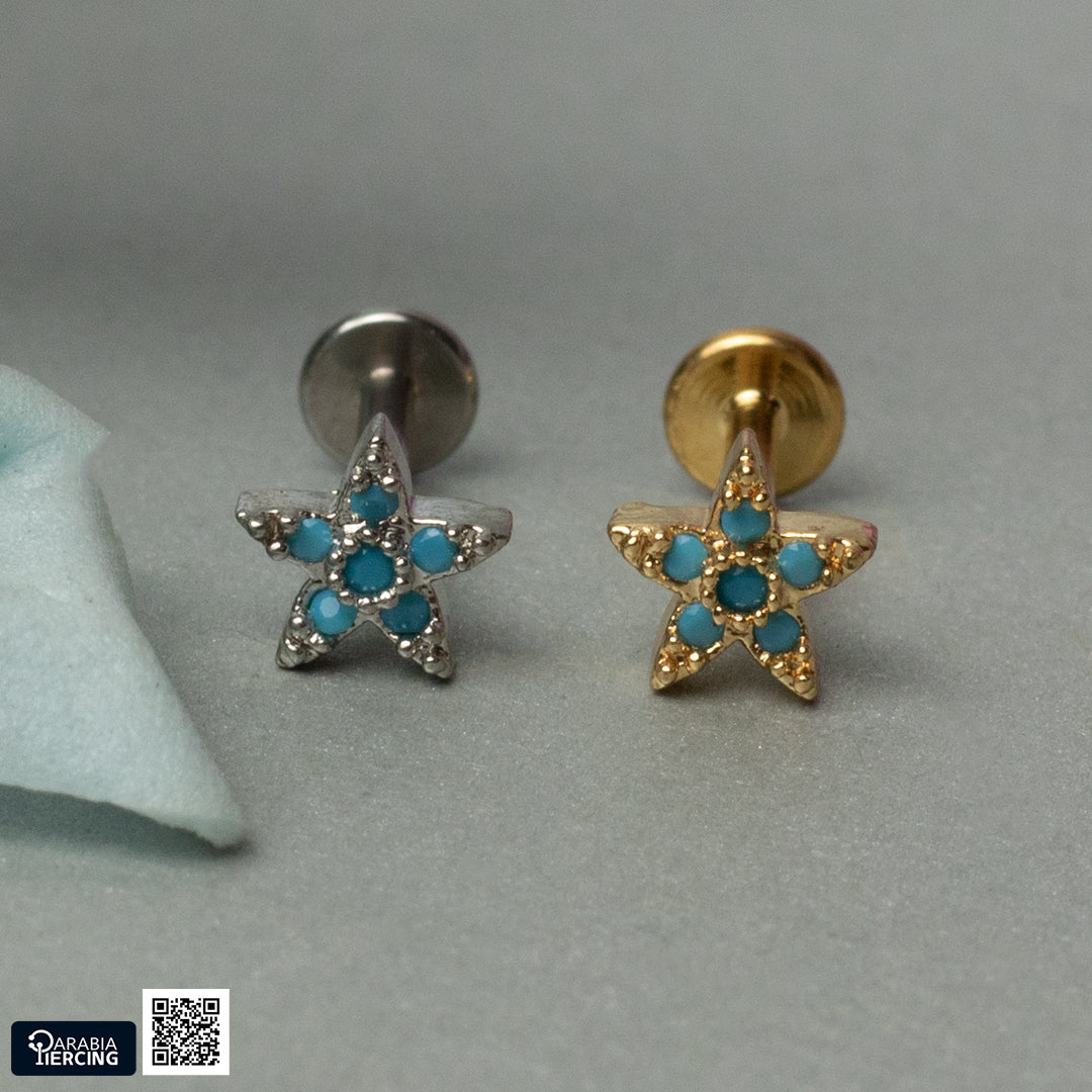 Turquoise Little Star Flatback