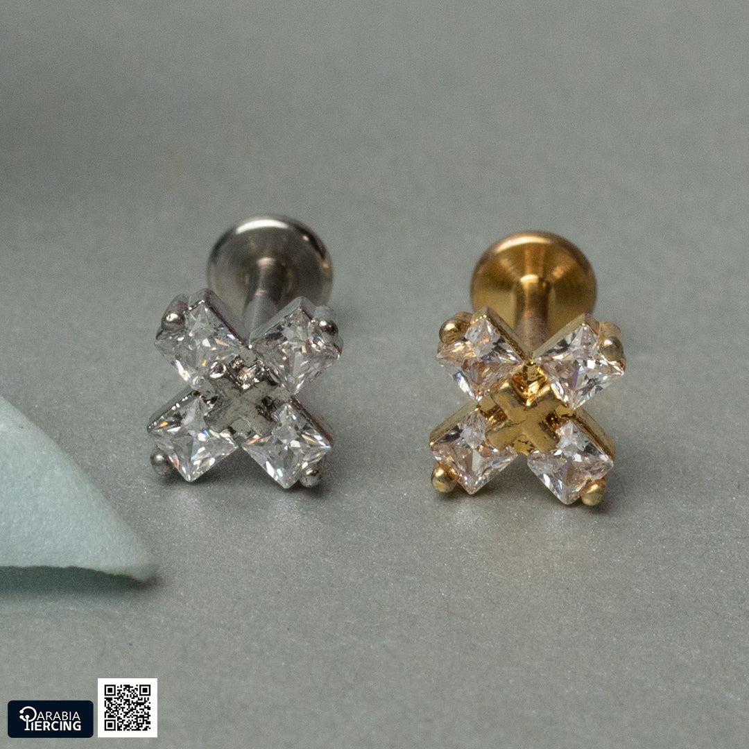 Crystal Cross studs Flatback