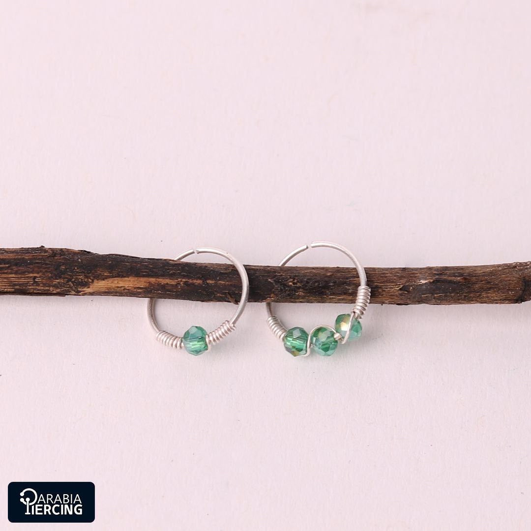 Colorful Silver Nose Hoop