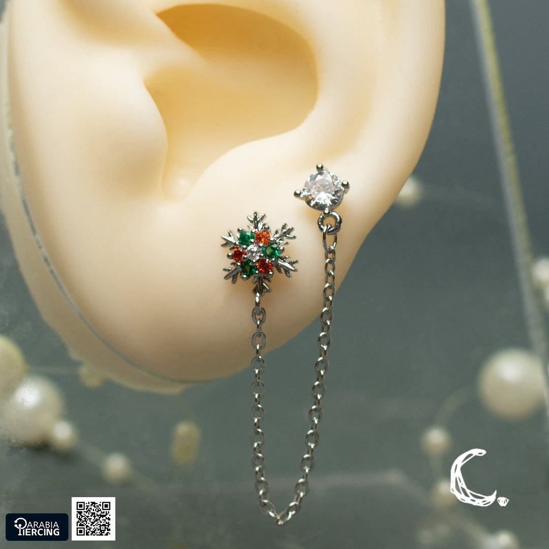 Snowflake connected Earring