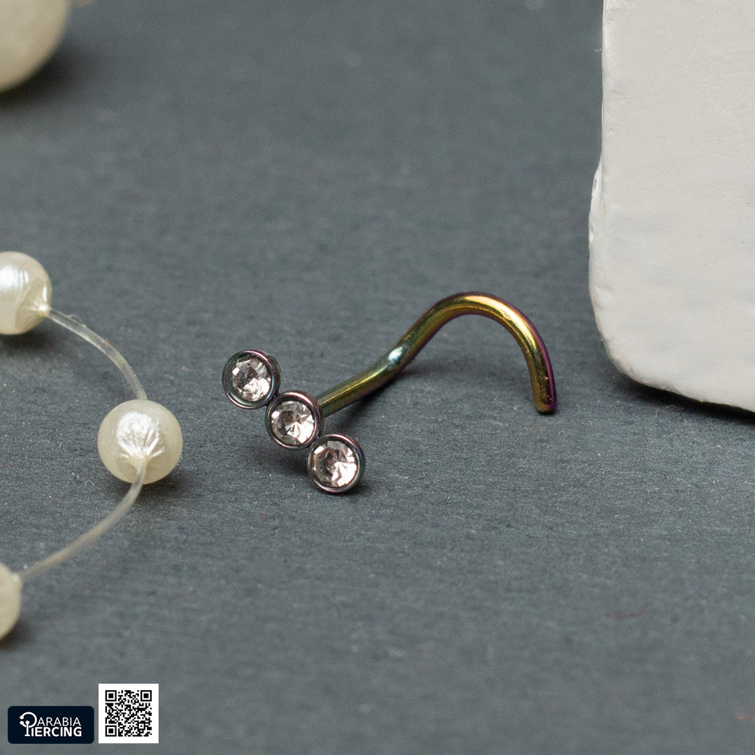 Triple Crystal Nose Stud