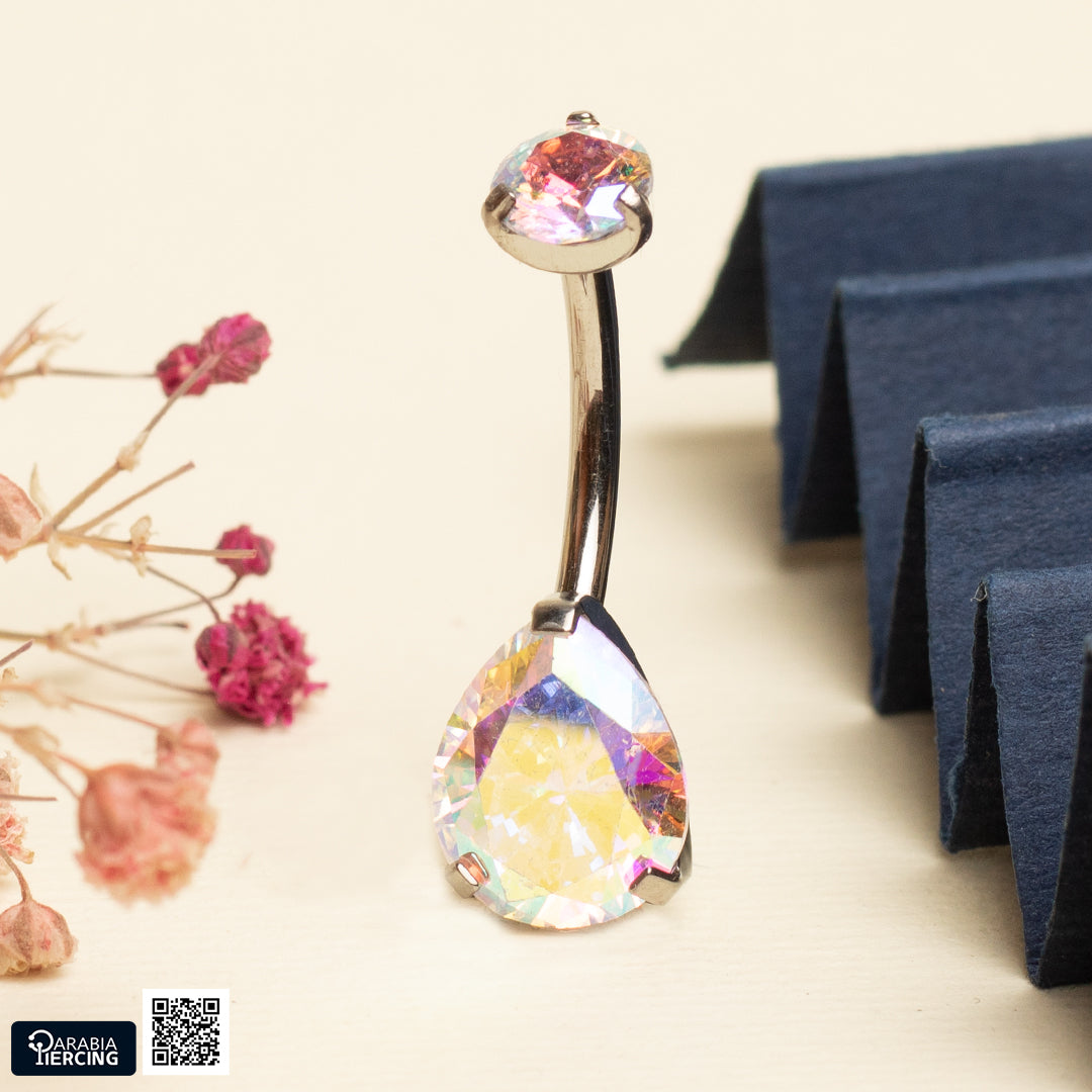 Crystal Titanium Belly Ring