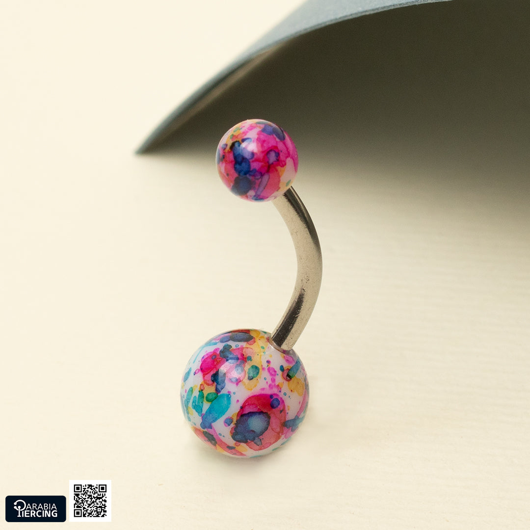 Splashy colours belly ring