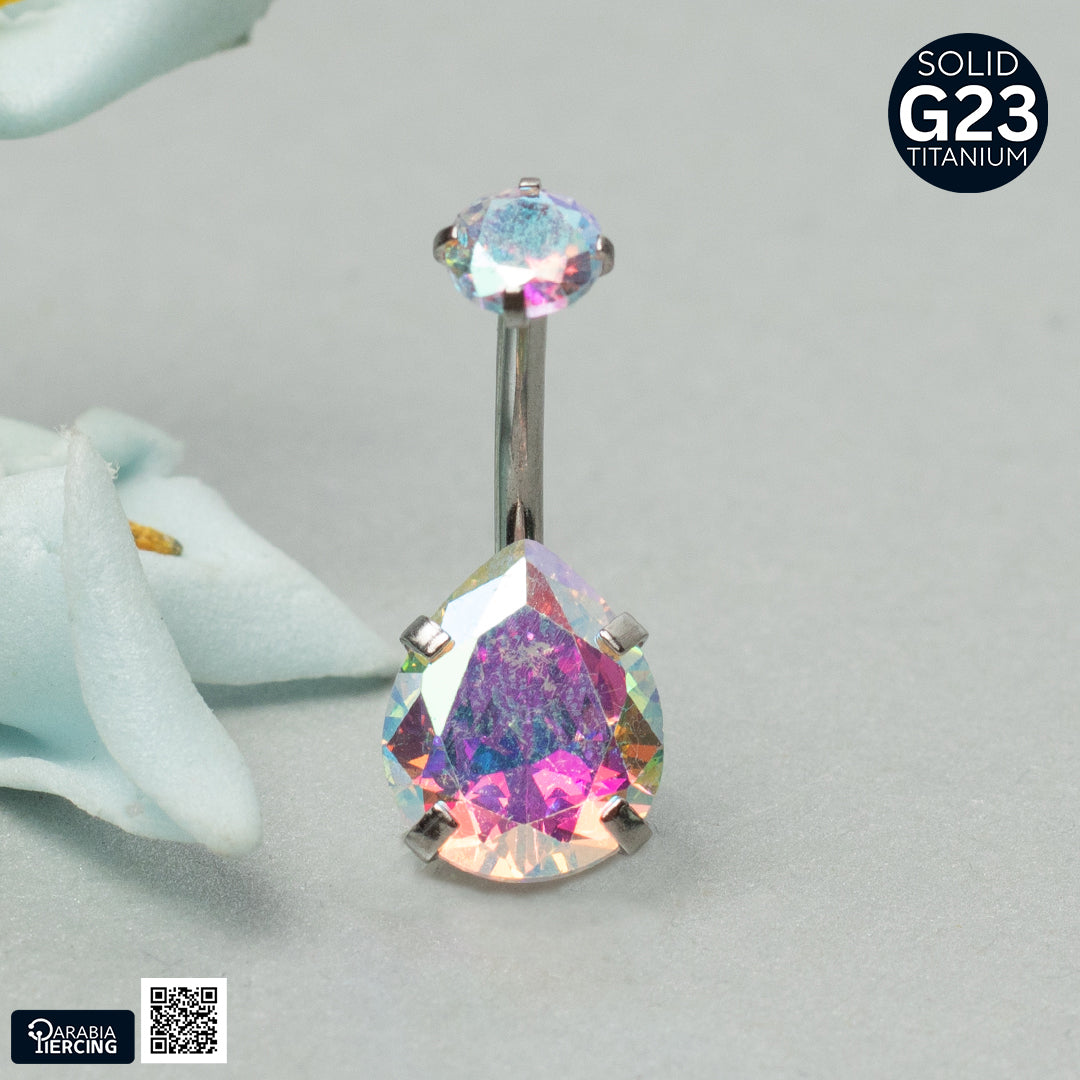 Zircon Titanium Belly Ring