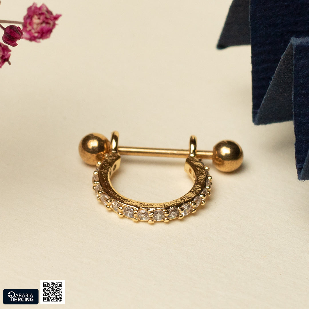 Unique Gold Double Ball Hoop