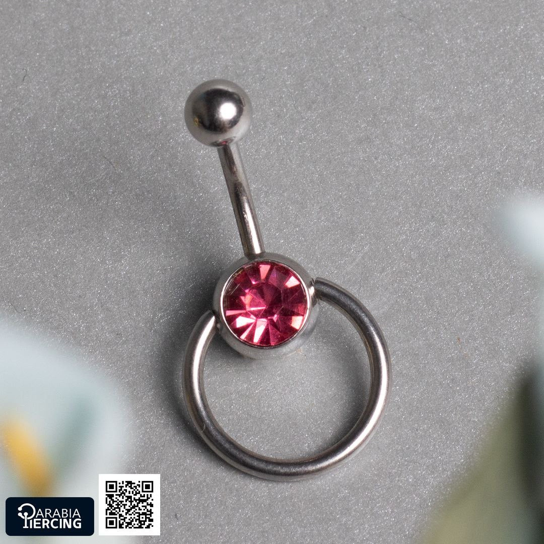 Pink Orbit Belly Ring