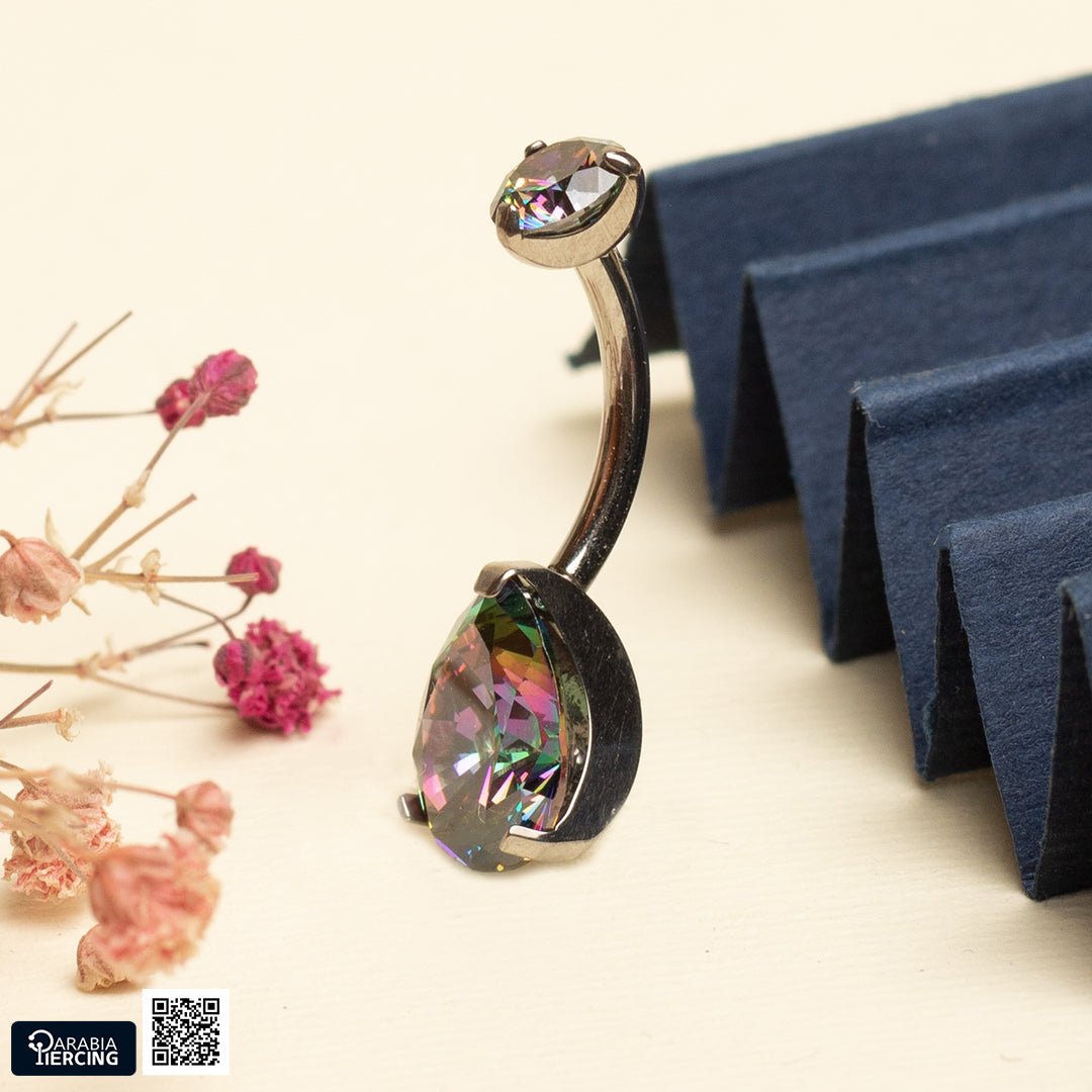 Crystal Titanium Belly Ring