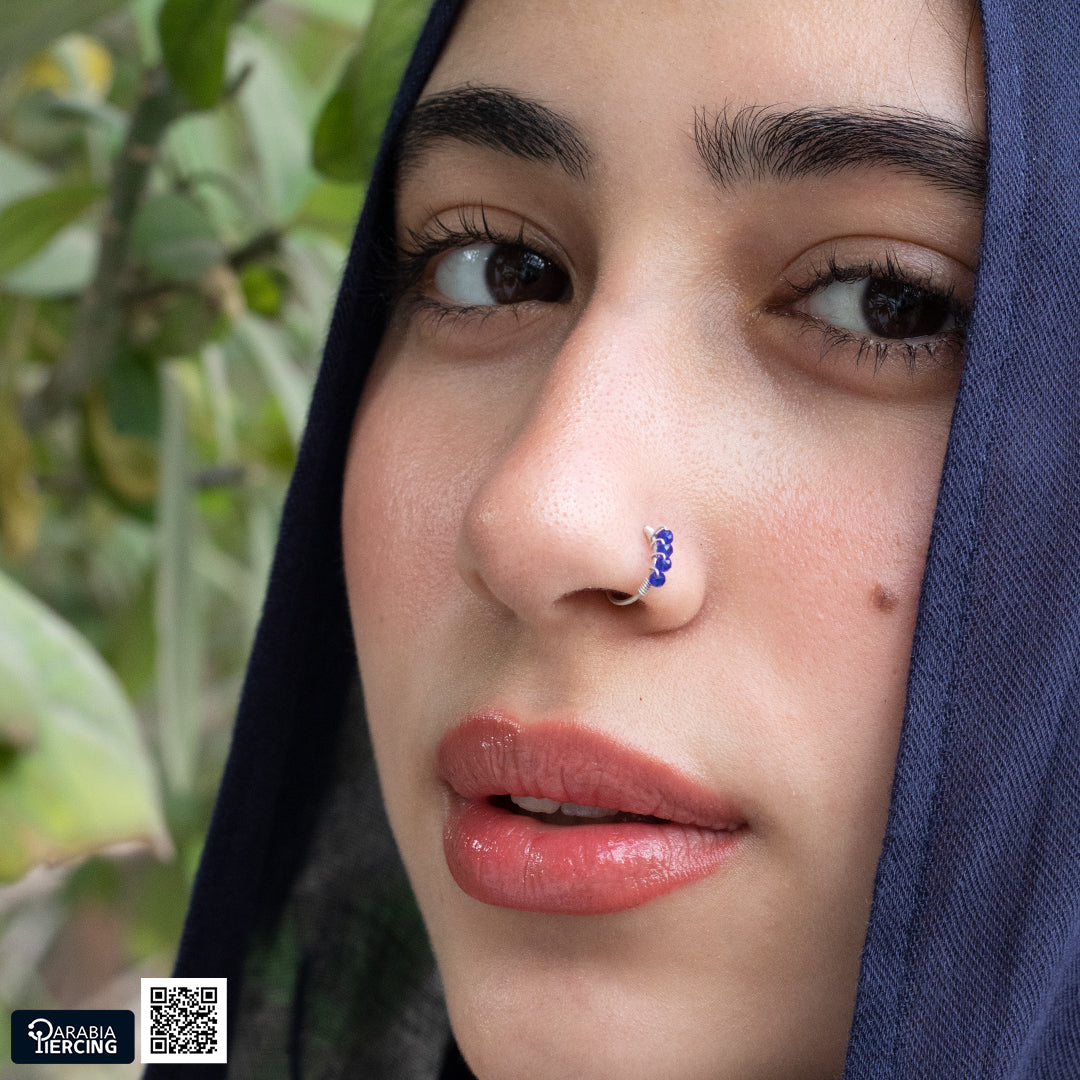 Colorful Silver Nose Hoop