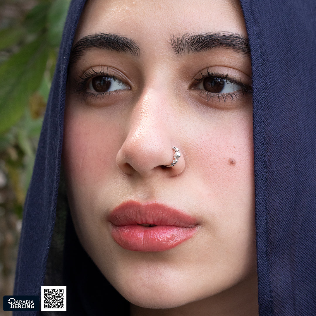 Big Dots Silver Nose Hoop