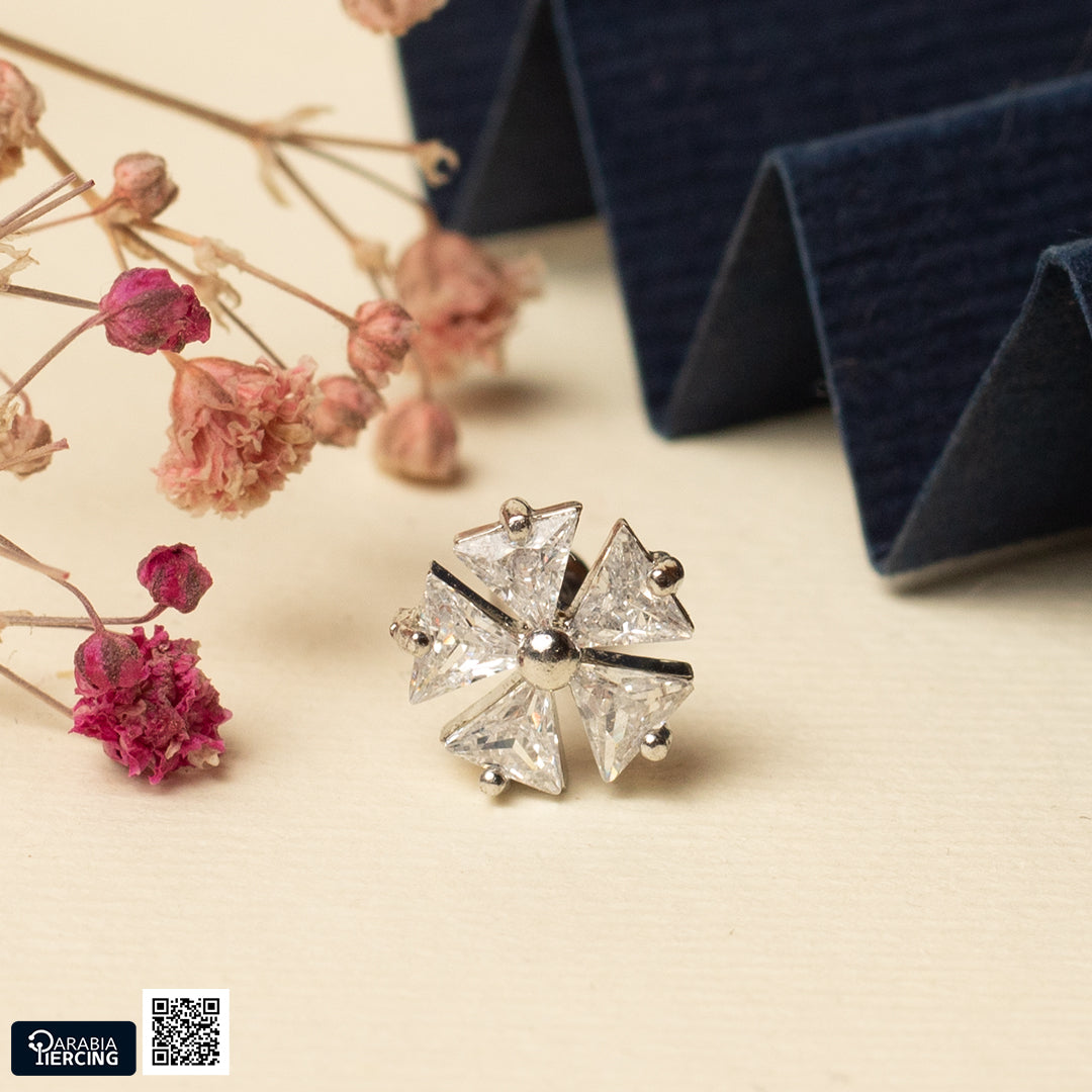 Triangles studs Ballback Earring