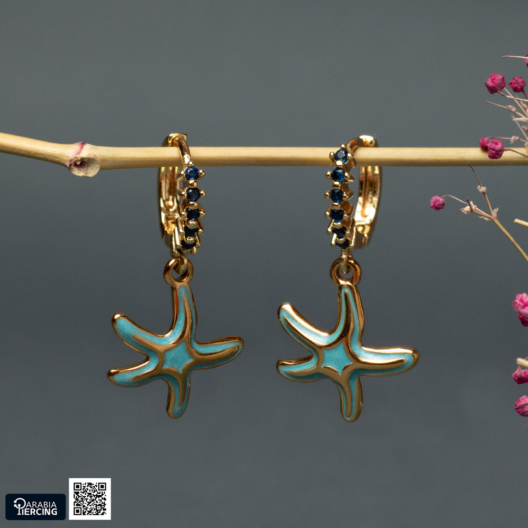 Turquoise Starfish Dangling Clicker