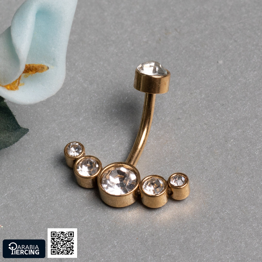 Zircon Gold Bellybutton Ring