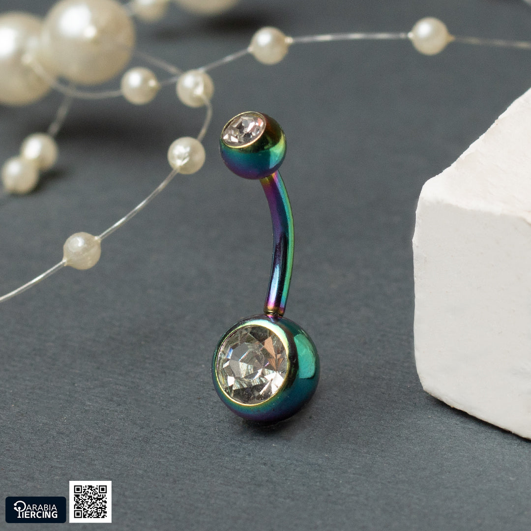 Crystal Multicolor Belly Ring