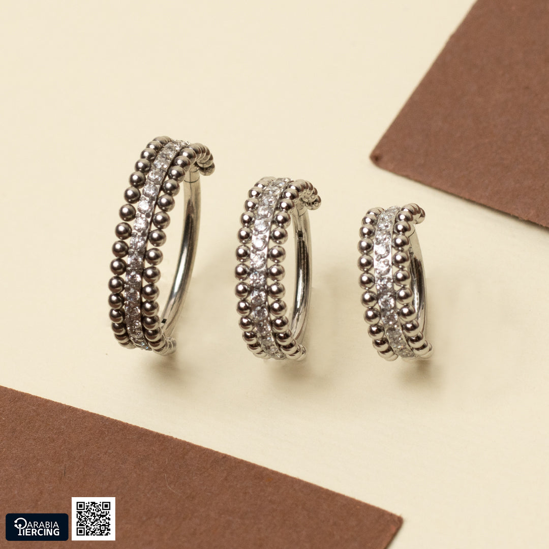 Beaded Crystal Clicker Hoop