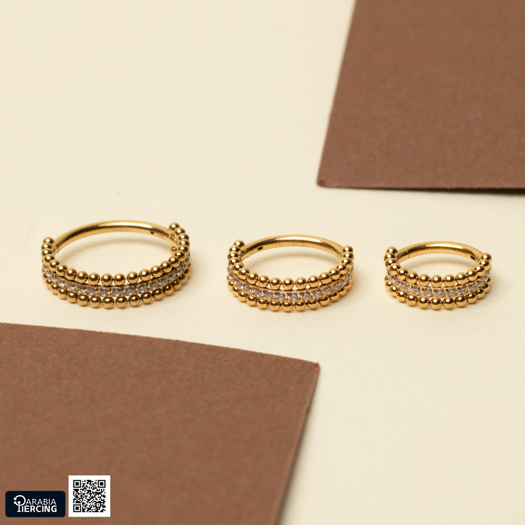 Beaded Crystal Clicker Hoop