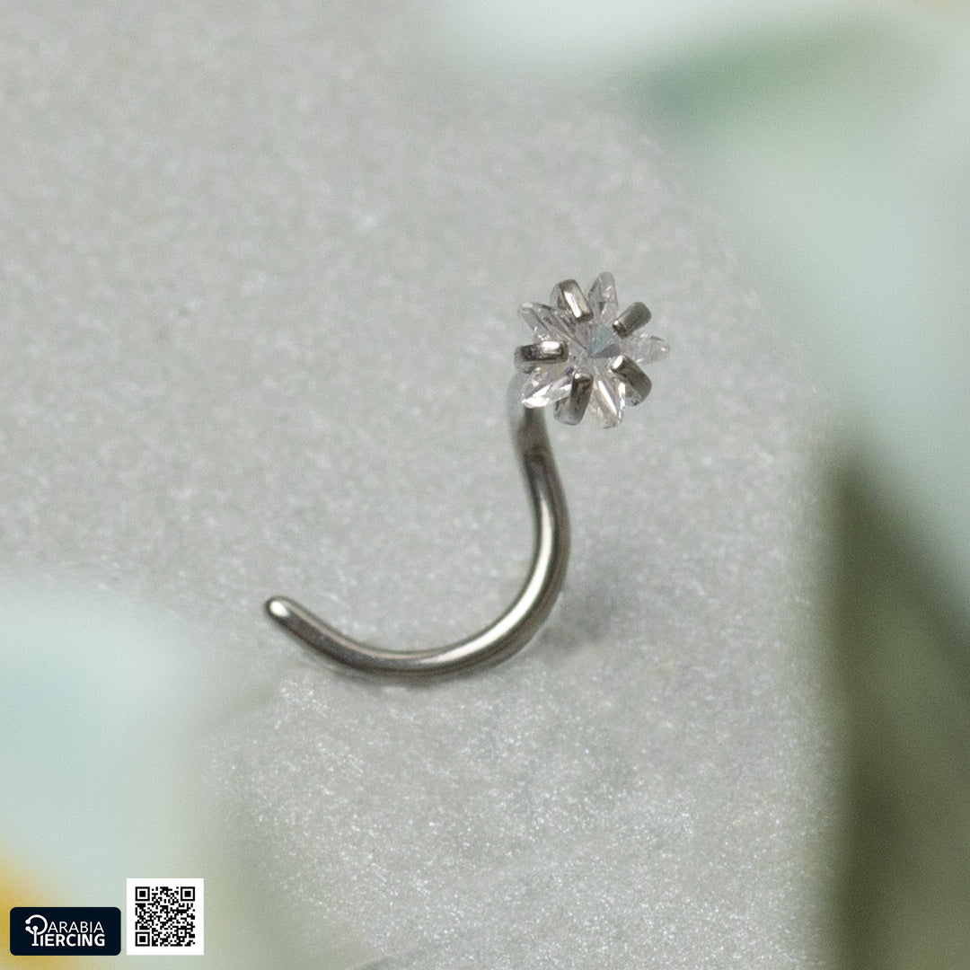 Silver Zircon U Shape