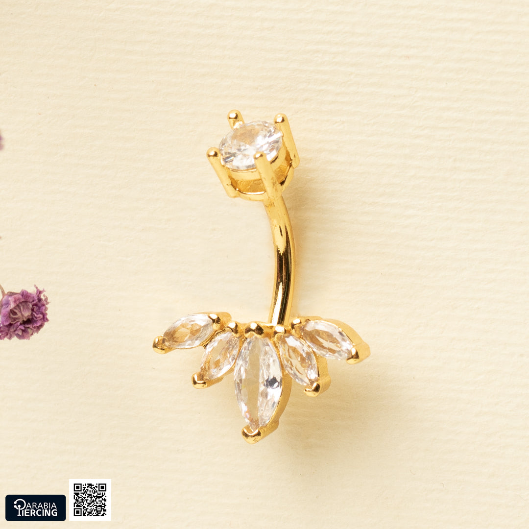 Crown Gold Belly Ring