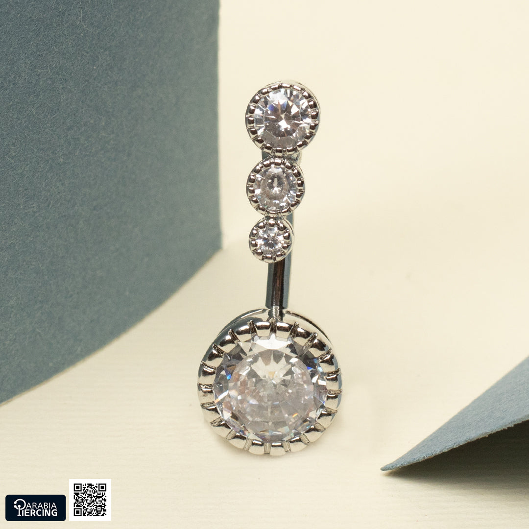 Triple Crystal Belly Ring