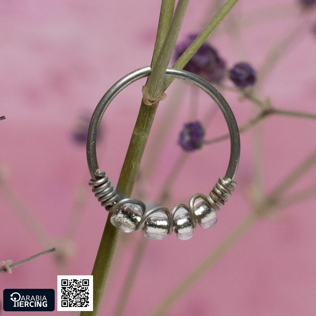 Transparent Silver Nose Hoop