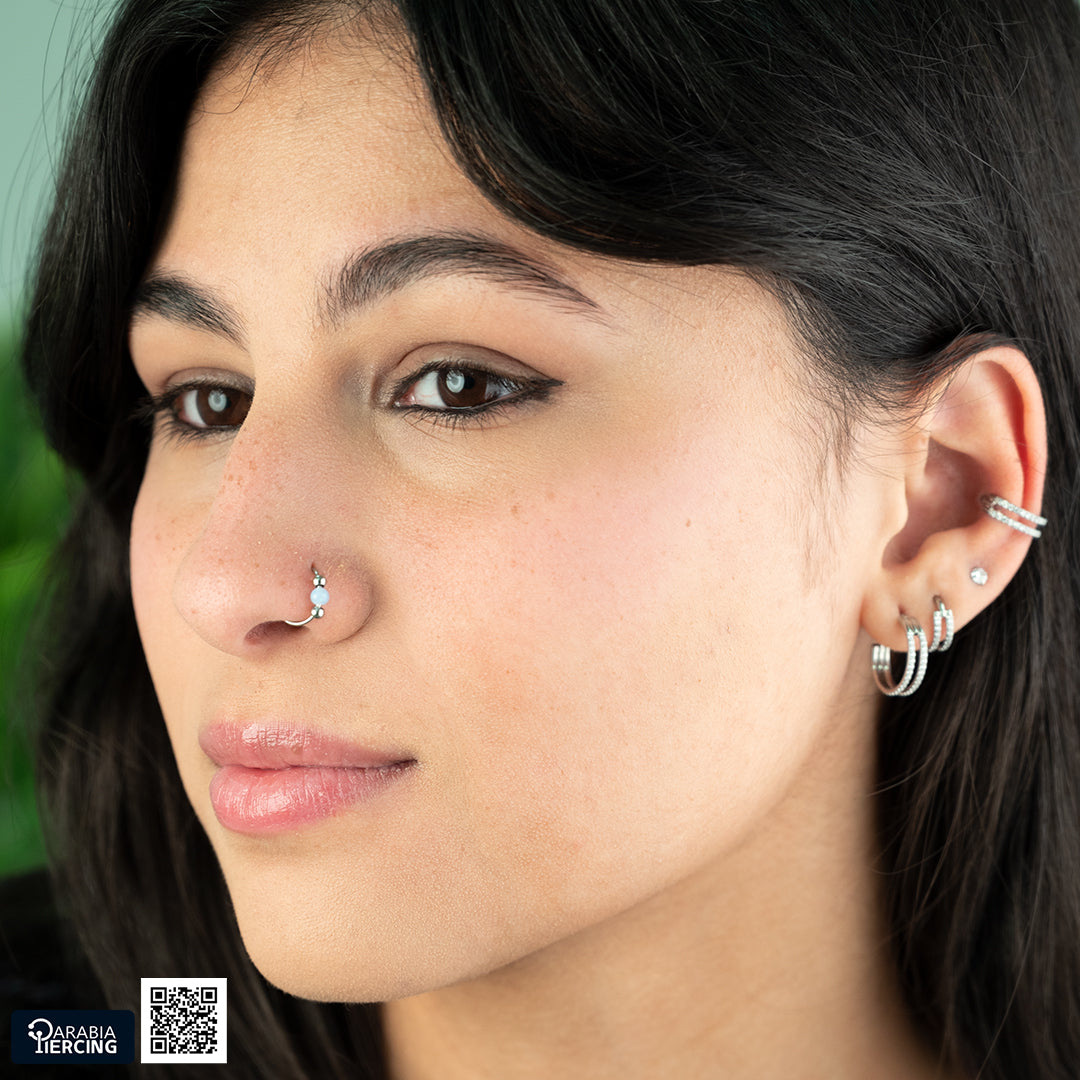 Colorful Beaded Nose Hoop