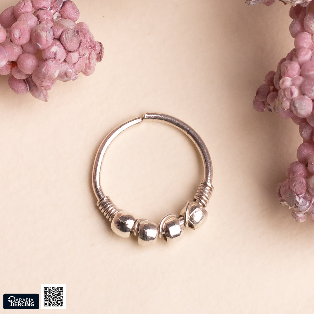 Dots Silver Nose Hoop