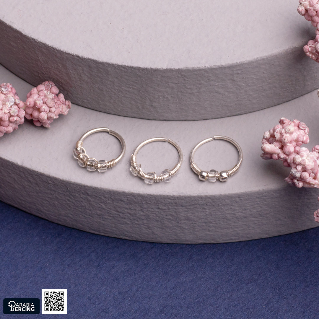 Transparent Silver Nose Hoop