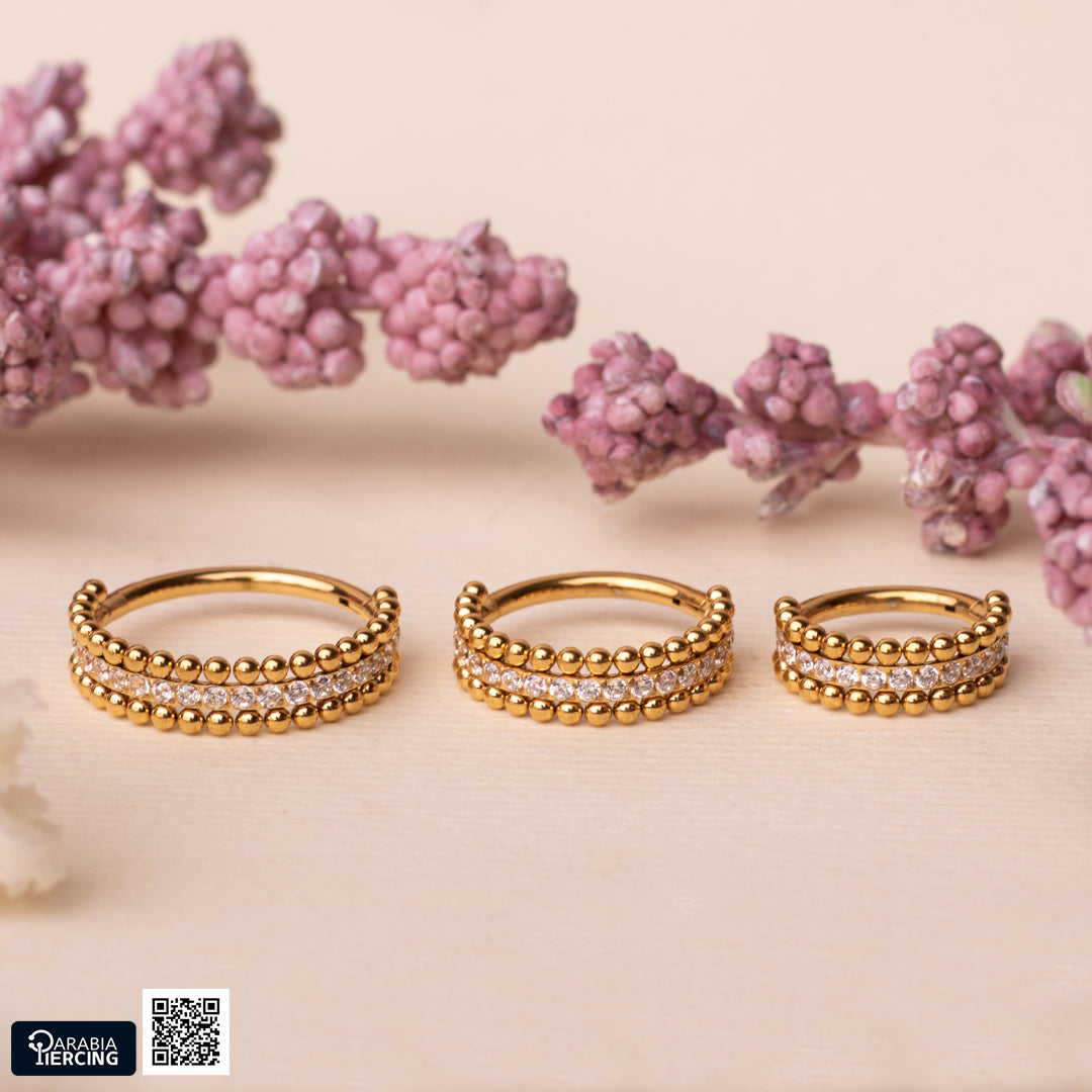 Beaded Crystal Clicker Hoop