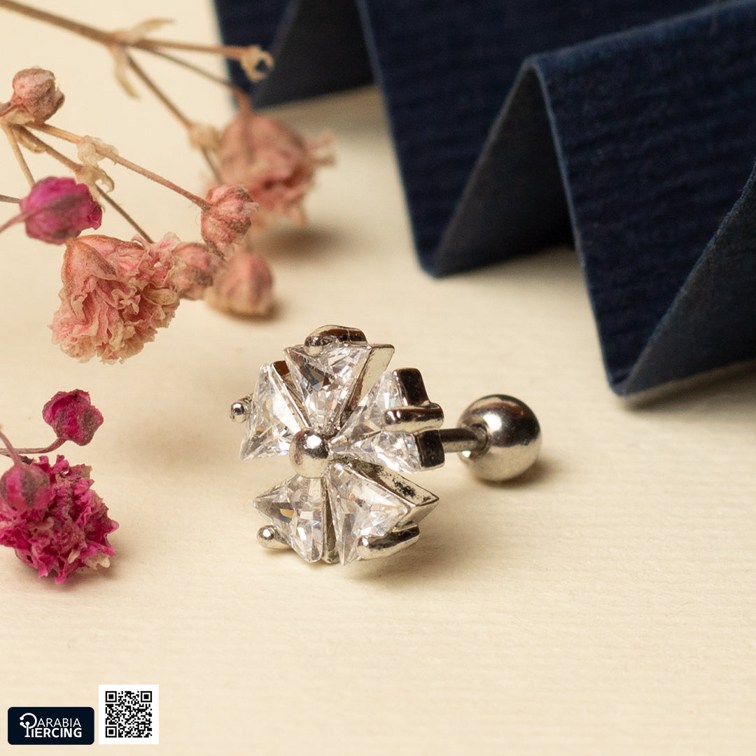 Triangles studs Ballback Earring