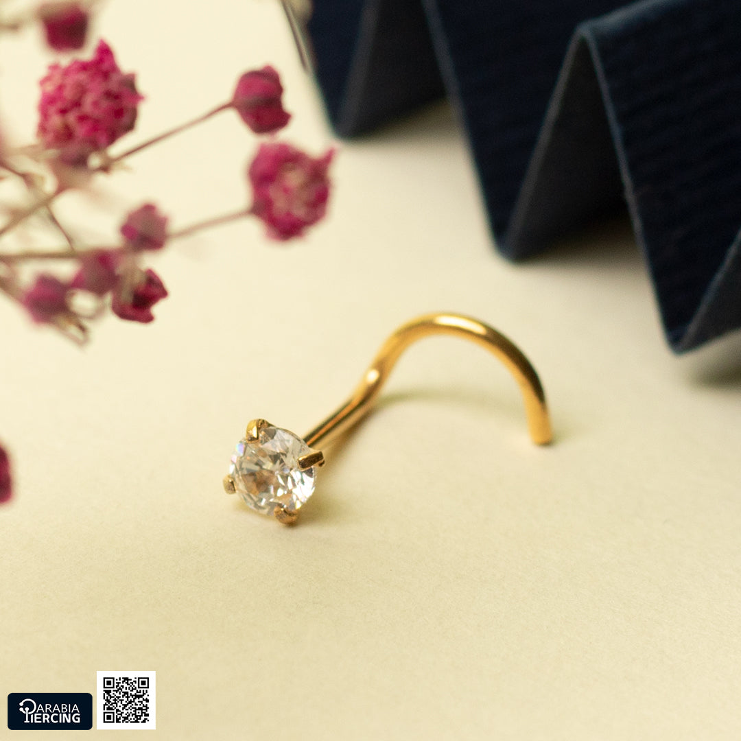 Gold Zircon U shape