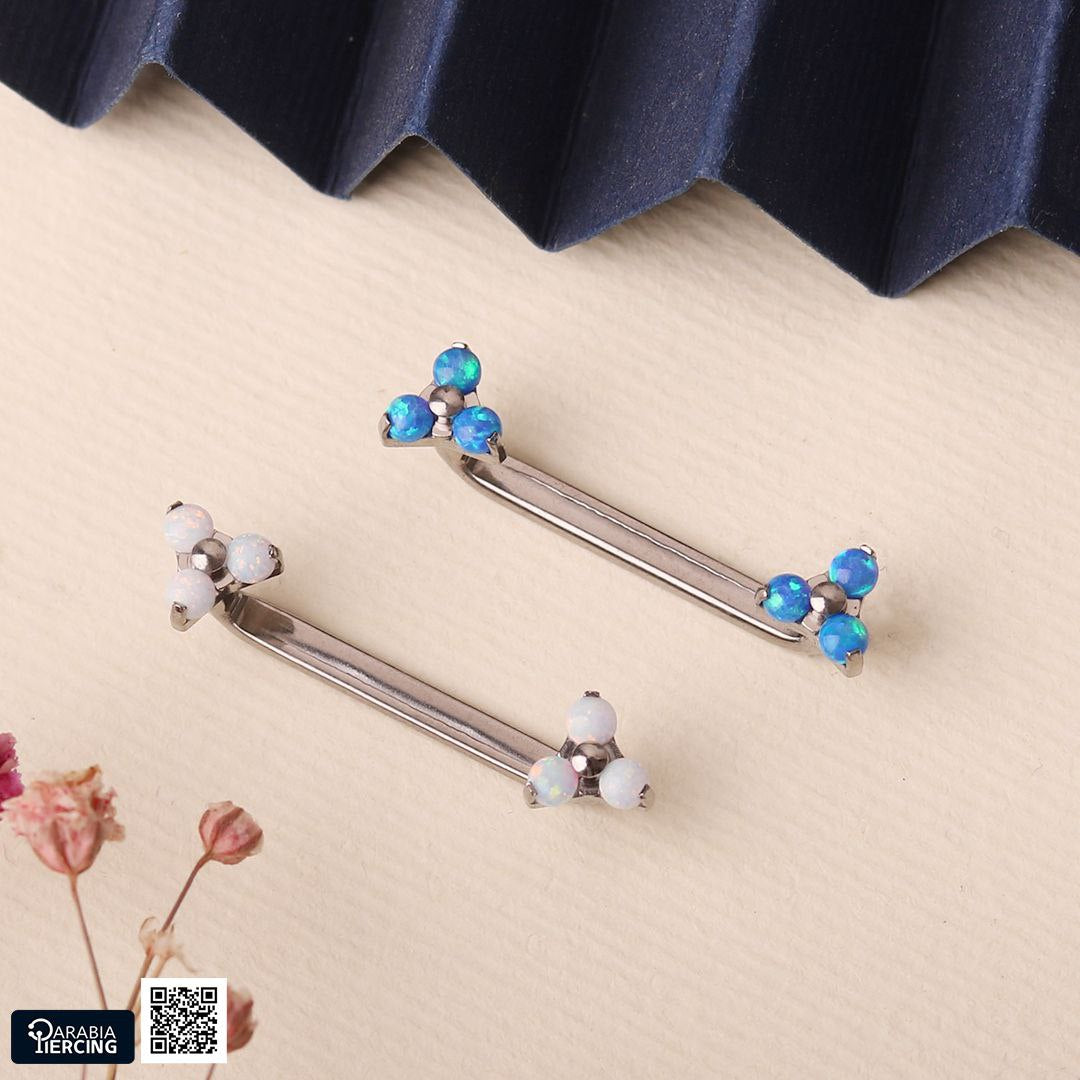 Triangle Opal Studs Surface Titanium