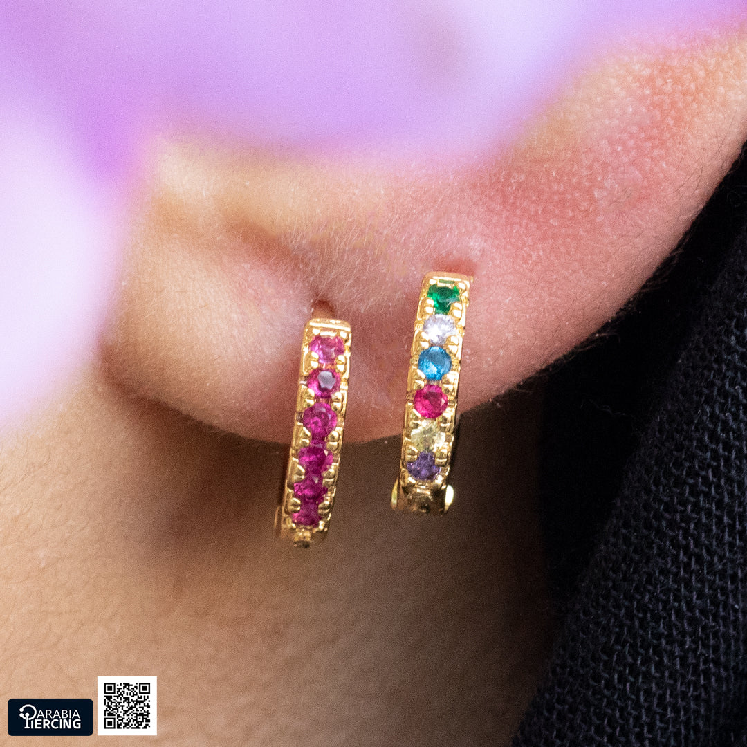 Colorful Gold Earrings