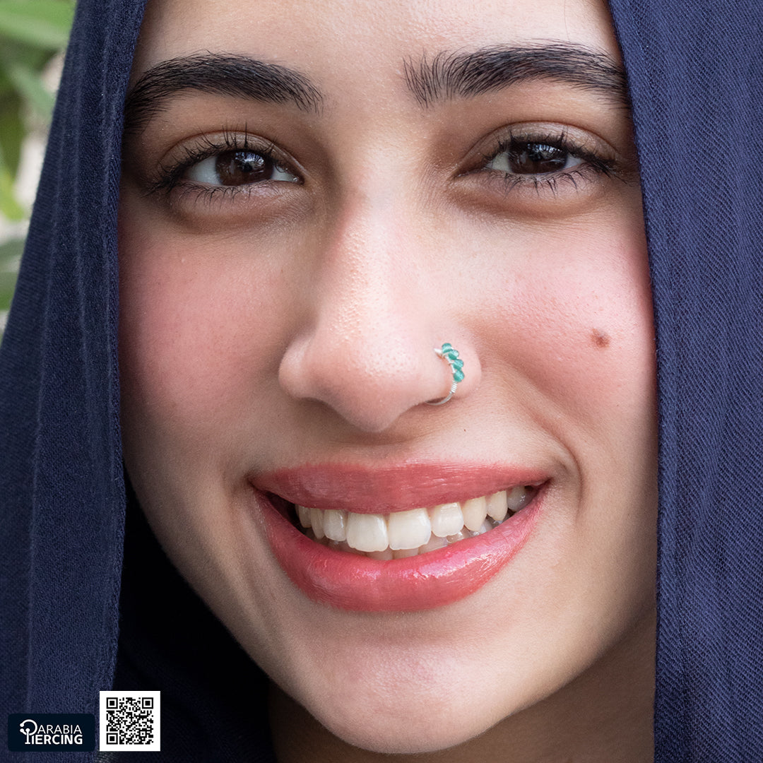 Colorful Silver Nose Hoop