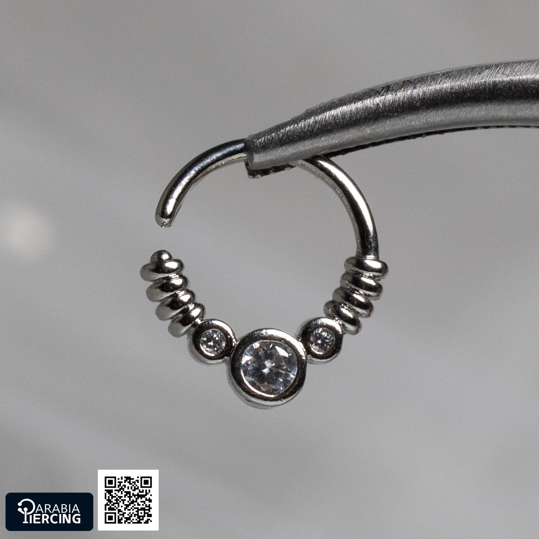 Crystal Twisted Daith Hoop