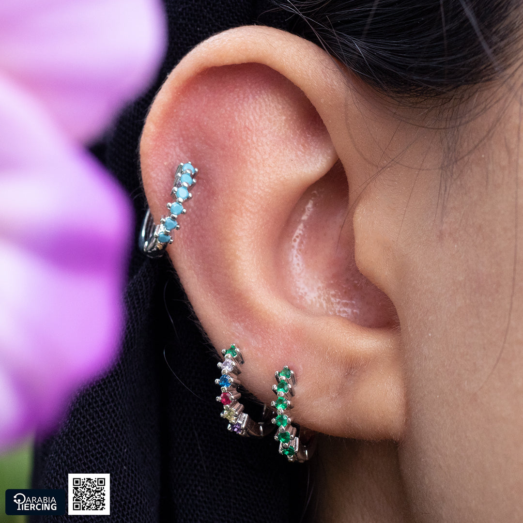 Silver Colorful Earrings