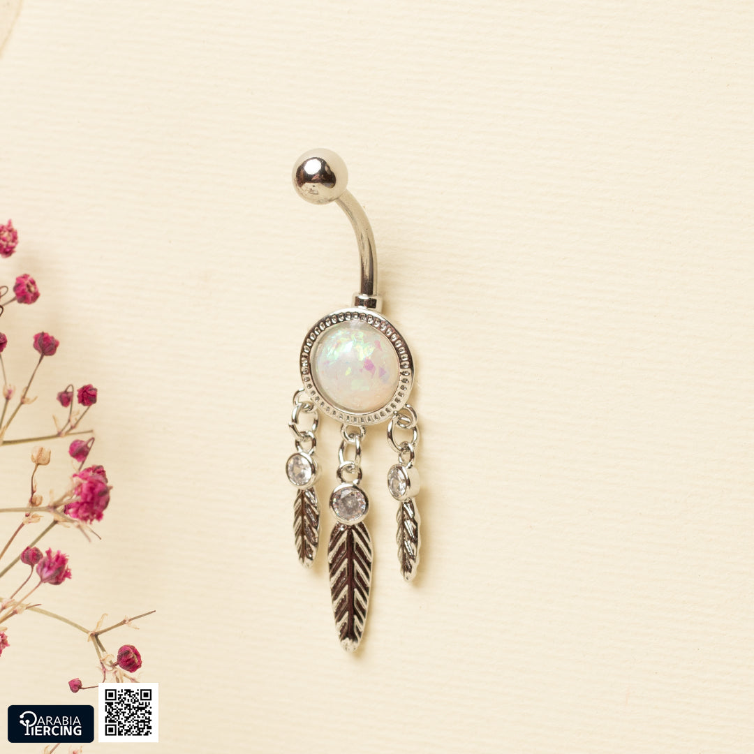 Opal Glow Belly Ring