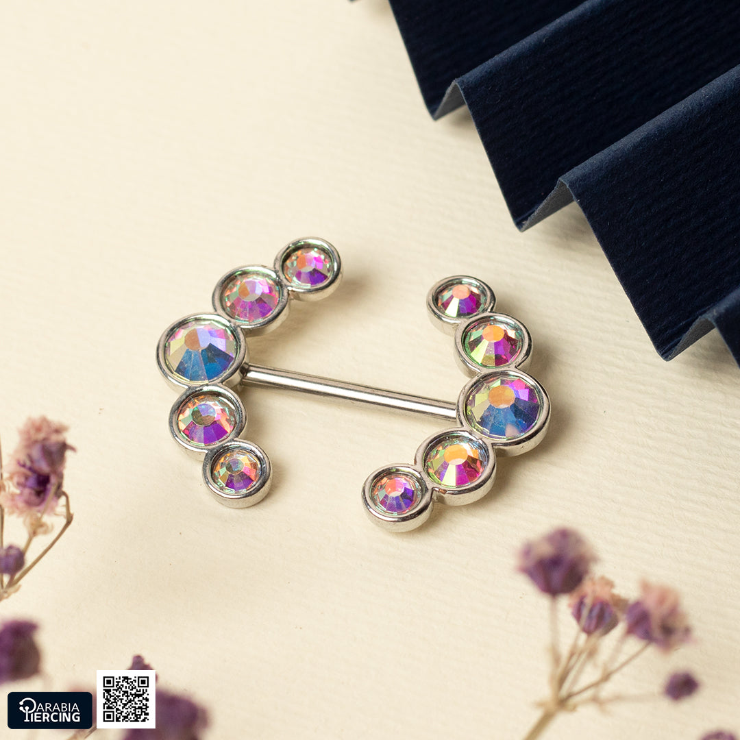 Multicolor Dots Nipple Ring