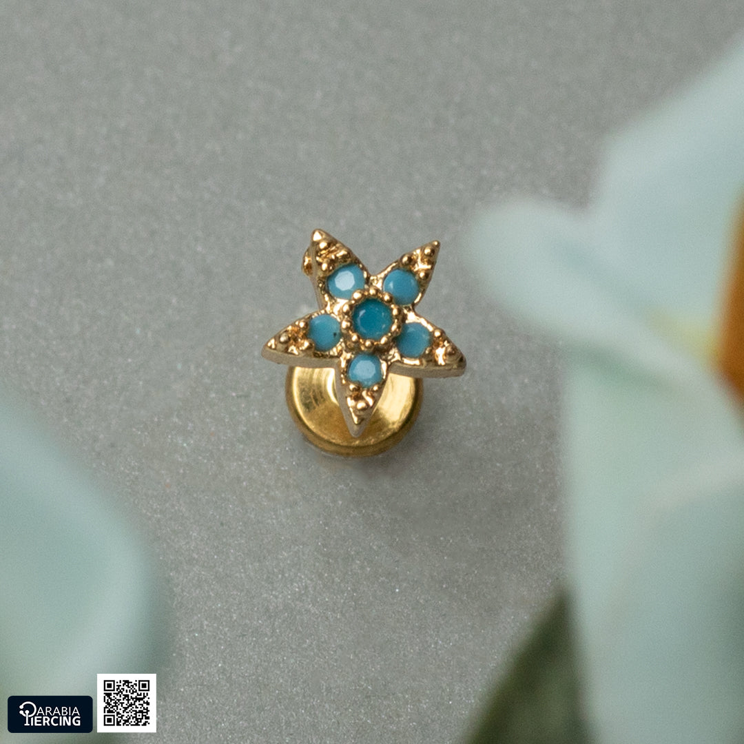 Turquoise Little Star Flatback