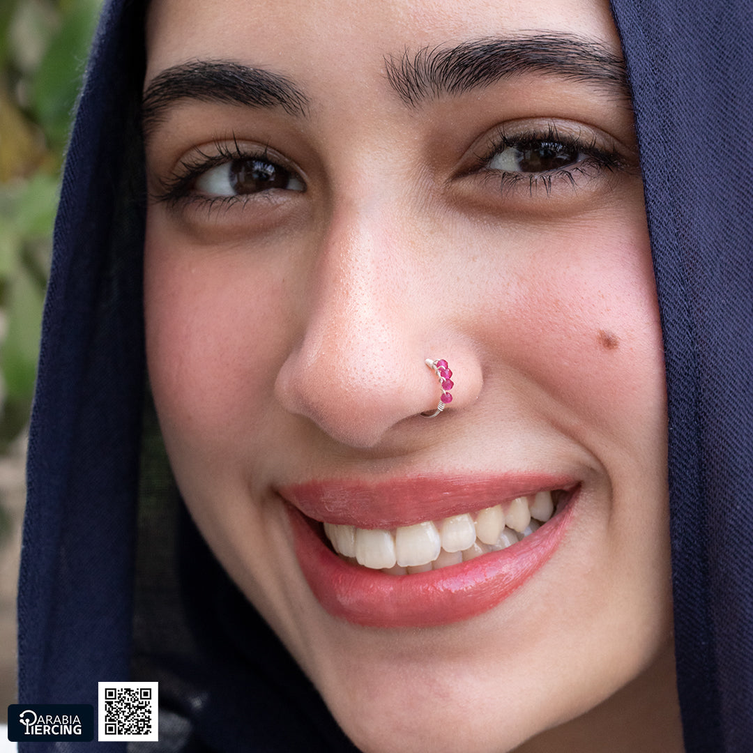 Colorful Silver Nose Hoop