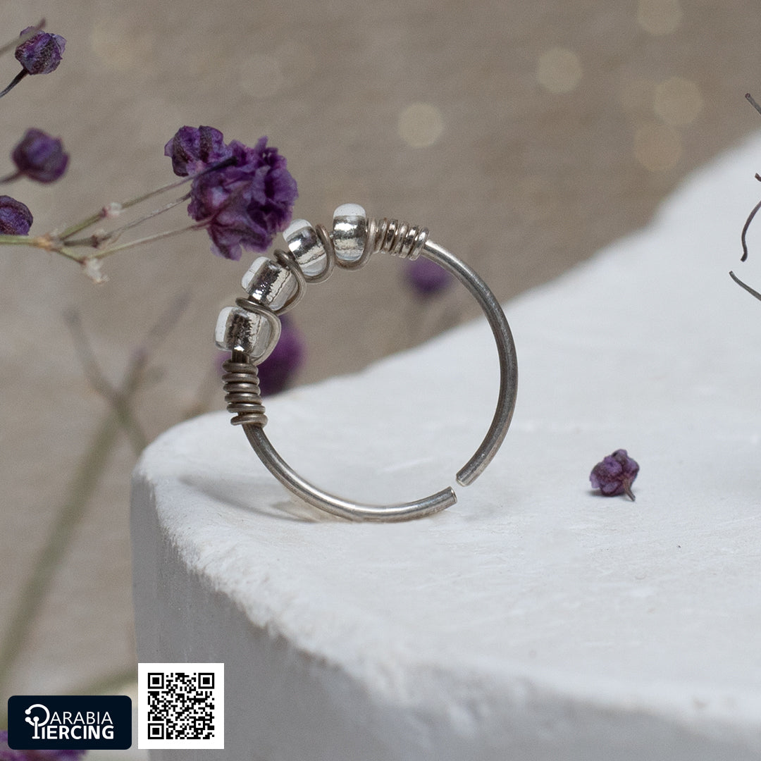 Transparent Silver Nose Hoop