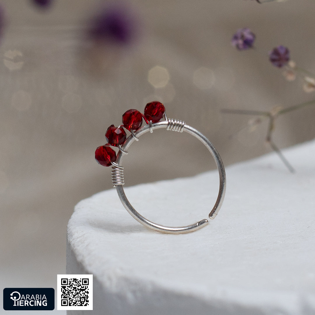 Colorful Silver Nose Hoop