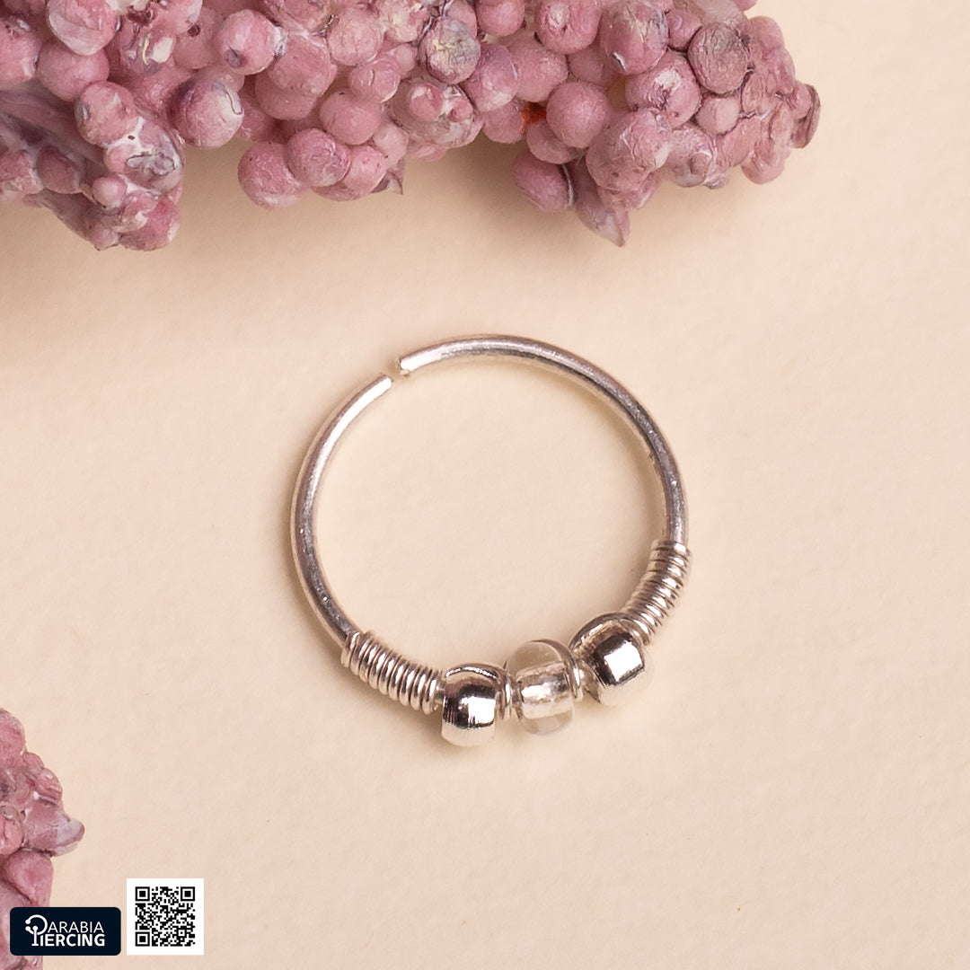 Transparent Silver Nose Hoop