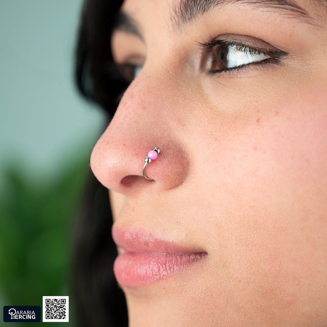 Colorful Beaded Nose Hoop