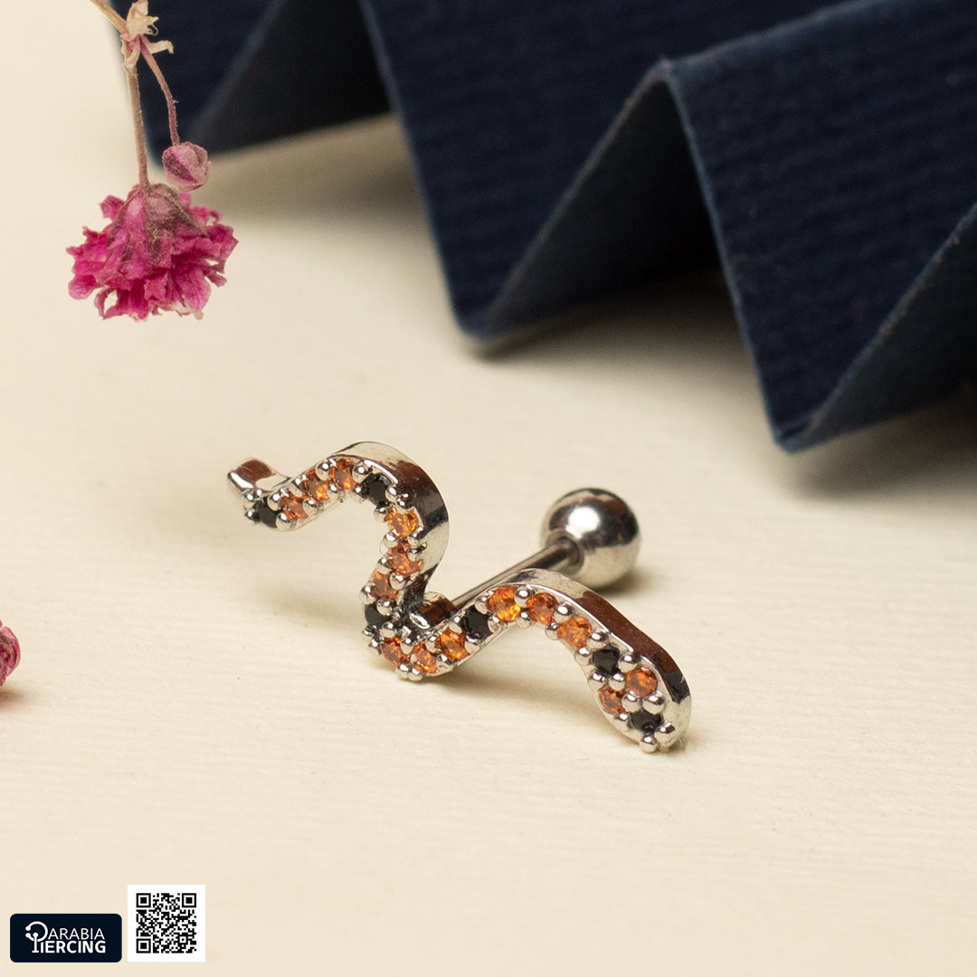 Orange Ballback Earring