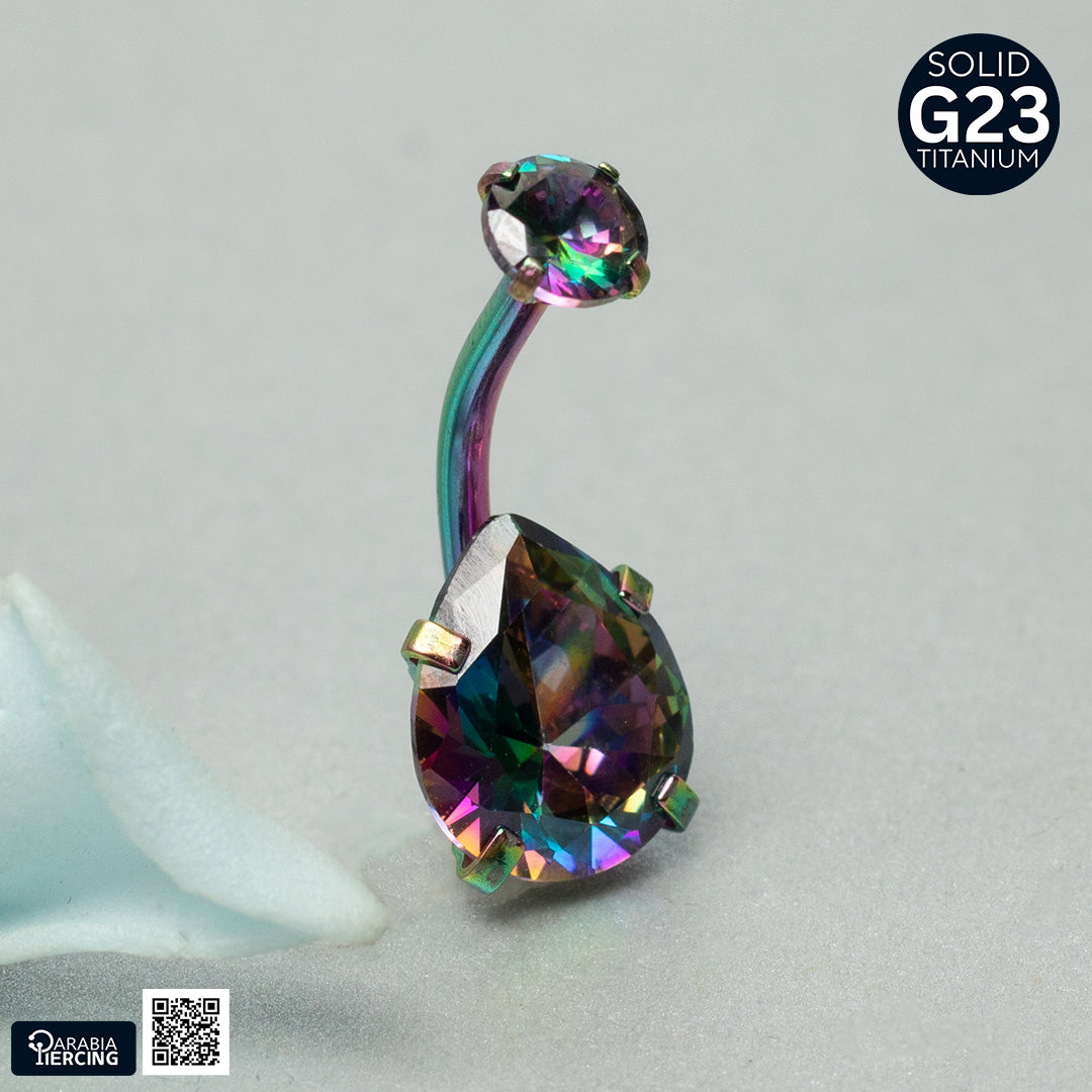 Zircon Titanium Belly Ring