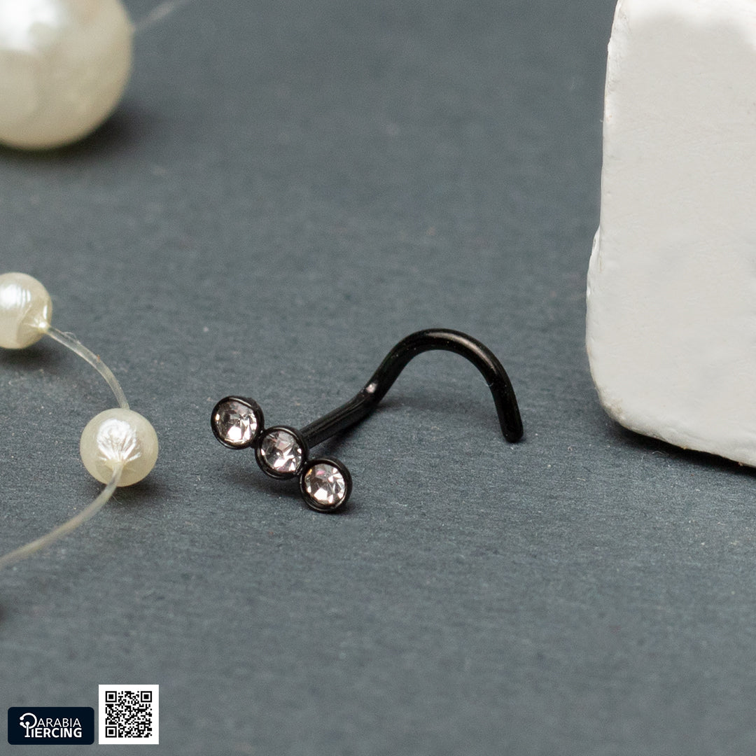 Triple Crystal Nose Stud