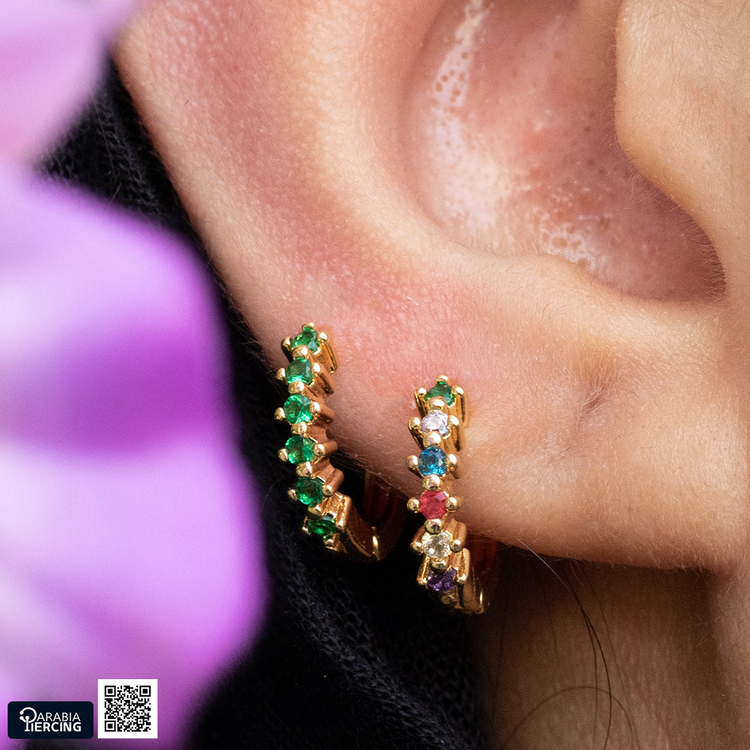 Gold Colorful Earrings