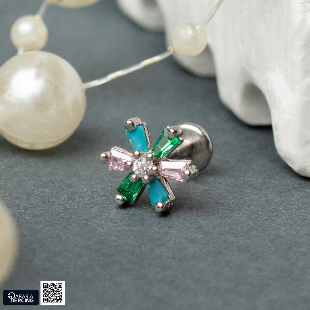 Colorful Big Snowflake Flatback