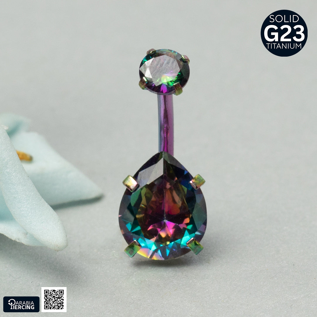 Zircon Titanium Belly Ring